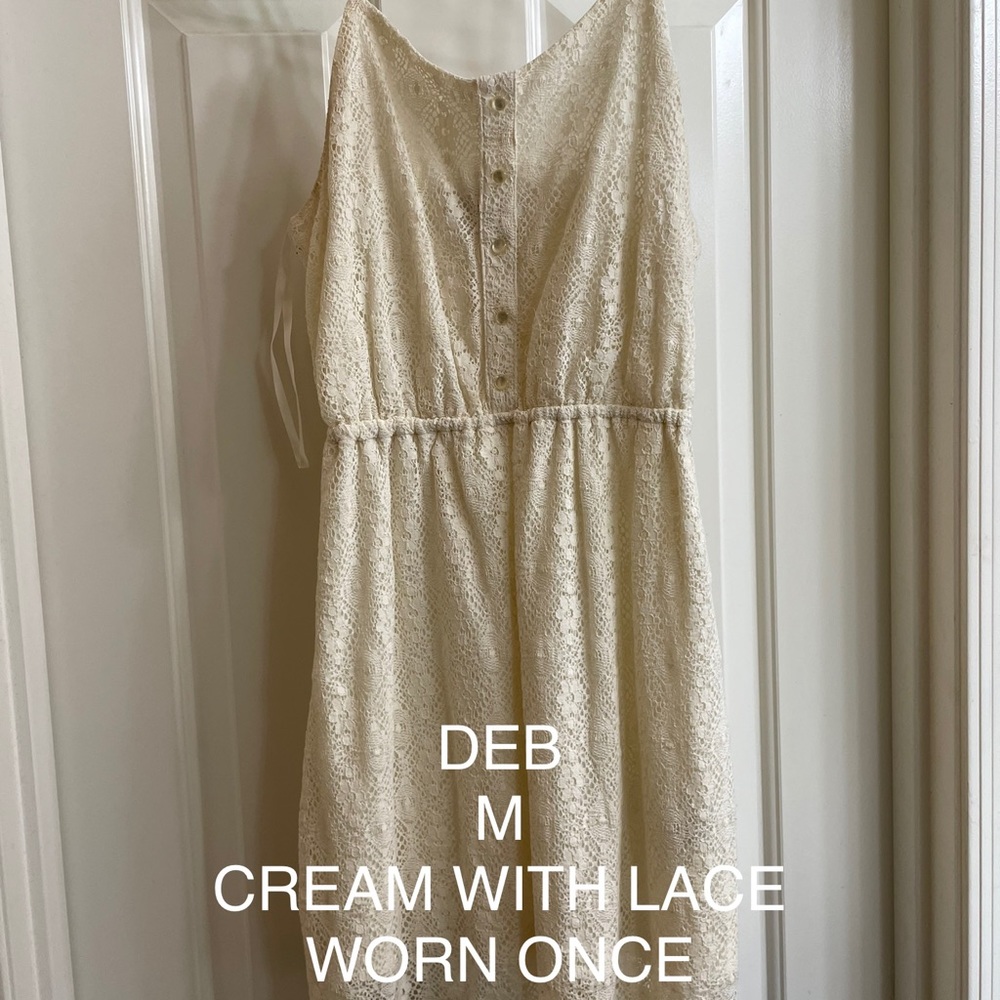 DEB cream dress with lace